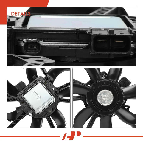 Detailed view of the Superior Engine Radiator Cooling Fan Assembly With Brushless Motor Fits Lexus Es300h Camry Hybrid Avalon 2018 To 2022.