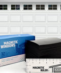 Magnetic Garage Door Window Panels Kit for Two Car Garages, 32 Pcs 4 by 6 Inch Faux Window Panes with Strong Upgraded Magnets