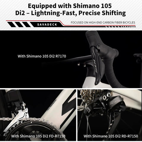 Blade R7 Ultra Lightweight Full Carbon Road Bike with Shimano R7170 24S Di2 Electronic Shifting detail view