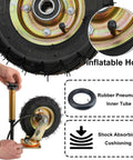 Heavy Duty Rubber Wheel Casters Set Of Four Dead Silent Shock Absorbing Roll Braked Swivel Or Locked Fixed Options Carry 440 Pounds Each Industrial Grade Tires showing inflatable rubber tire and inner tube
