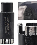 Diapro 1-3/8 in dry diamond core drill bit, 5/8-11 thread for granite masonry, front view