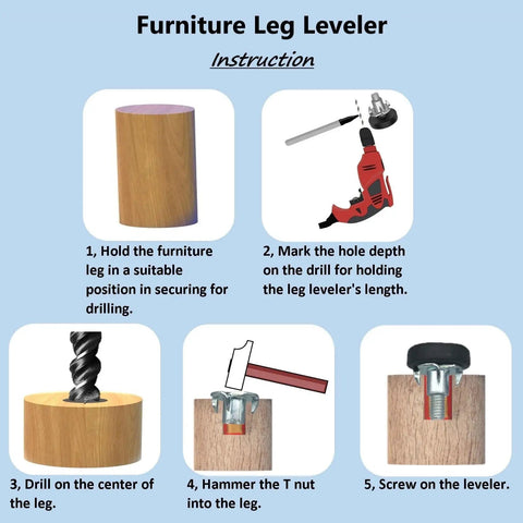 16 Pack Adjustable Furniture Leveling Feet With One Quarter Inch Threads And Anti Slip Bases For Tables Desks Chairs Cabinets Dressers Outdoor Patio Furniture No Wobble Levelers Height Extenders Screw On