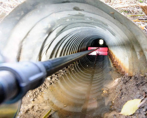 14 Inch Culvert Cleaning Hand Tool With Pivoting Joint For Debris Removal In Steel Construction inside metal pipe