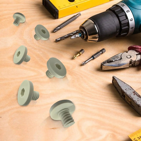 Premium 20 Pack Replacement Bolts Compatible With Suncast Storage Sheds on a wooden surface with tools.