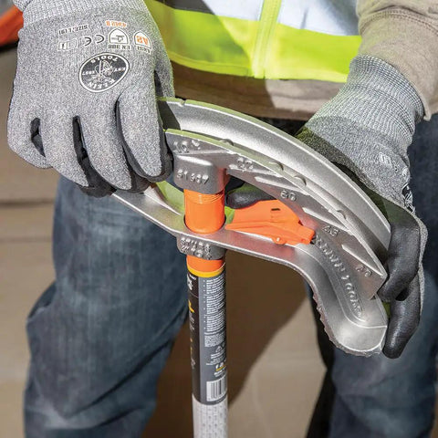 Using Aluminum Conduit Bender Full Assembly For 1/2-Inch EMT With Wide Foot Pedal, Benchmark Symbols and Angle Setter
