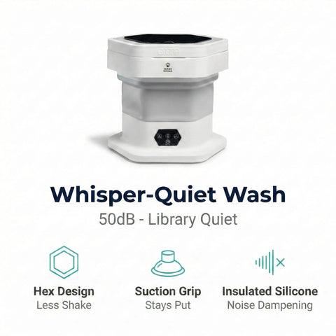 Portable Folding Washing Machine With 12 L Mini Capacity Perfect For College Dorms Or Studio Living Folds Completely Flat With Quiet Design