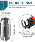 CN1 Compatible Replacement Collet Kit One Quarter Inch For Spiral Saws And Drywall Cutout Tools 2 Pack size and fit guide