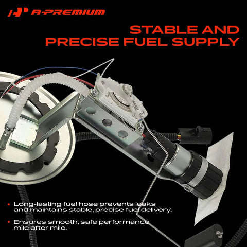 Heavy Duty Electric Fuel Pump Assembly Street Tested Drop Right In For Ford Crown Victoria Lincoln Town Car Mercury Grand Marquis 4.6L Gas Replacement Part close-up of internal components and fittings.