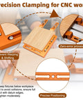 Precision CNC Quick Change Side Clamping Vise with wood base and orange alloy, ideal for seamless workpiece positioning in CNC work.