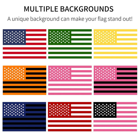 Multiple colored American flags showcasing personalized pink American flag 3x5 ft banner with your photo and text design custom flag.