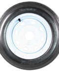 Front view of Two Pack Trailer Tire Rim Combo 4.80-12 480-12 with 5 Lug On 4.5 Inch Center White Spoke Wheel built for durability.