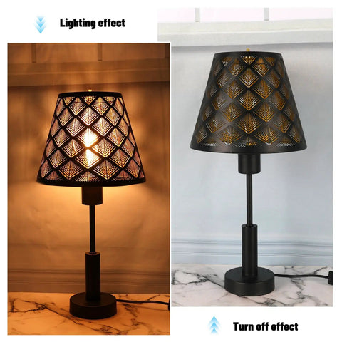 Double White Lampshades Set Of 2, Fabric Lampshades For Table Lamp Or Floor Lamp And Pendant Light, 10x12x9 Inches, lighting on/off effect