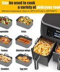 Must Have Reusable Silicone Air Fryer Liners For Dual Zone Baskets 6Qt To 8Qt Fits DZ201 DZ090 SL201 And Dual Ninja Foodi Models