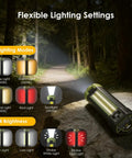 Rechargeable Camping Lantern With 9000mAh Battery, Adjustable Light Modes and Brightness on forest path