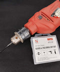 Hymnorq 10-piece glass and tile drill bit set with red drill and 1/4-inch hex shank
