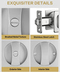 Brushed Nickel Pocket Door Lock And Latch, Contemporary Privacy Lock For Bathroom And Bedroom, Slick Pocket Door Hardware