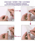 Step-by-step guide for using Top Shelf Bronze Chicago Screws M5 5Mm Fifty Piece Rivet Kit For Leather Crafting.