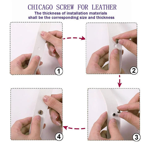 Step-by-step guide for using Top Shelf Bronze Chicago Screws M5 5Mm Fifty Piece Rivet Kit For Leather Crafting.