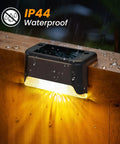 16 Pack Solar Deck Lights Outdoor Waterproof LED Fence Lamps No Fuss Setup For Steps Deck Fence Railings And Stairs Warm White 300mAh Battery With Polycrystalline Panels For Higher Efficiency And Longer Working Time