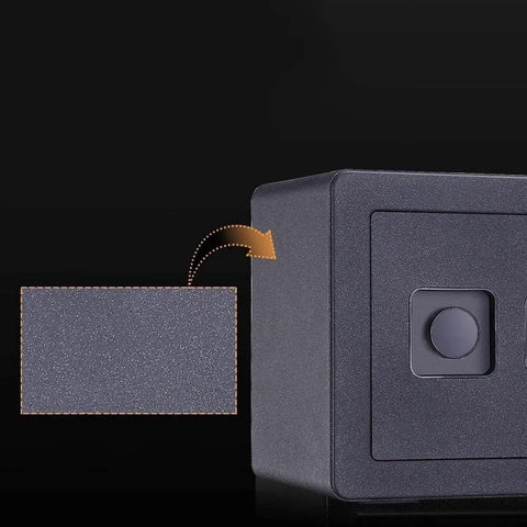 Heavy Duty Home Safe Box With Biometric Lock And Electronic Digital Safe, Rugged Solid Steel Construction, close-up view