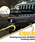 Two Pack Grade 80 Tow Chain With J Hooks And RTJ Grab Hooks Five Sixteenth Inch By Six Foot Recovery Chain on vehicle bumper