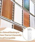 Slatwall Metal Plate Mount Backplate Adapter 10 Pack For Heavy Duty Slatwall Displays With Three Pre Drilled Holes on wood panel