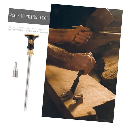 Professional Woodworking Wheel Marking Gauge Packed With Razor Sharp Dovetail Layout Blade and Rust Resistant Mortise Scribing Tool for Dead On Measurements and Flawless Joint Alignment in use on wood.