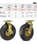 Heavy Duty Swivel Casters Kit With 10 Inch Rubber Tread Wheels For Workbenches, Carts, Trolleys And Shelves, Directional Casters