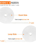 Heavy Duty Self Adhesive Mounting Tape Rolls With Rock Solid Industrial Strength Sticky Back Strips showing 29.5 ft by 1 inch loop and hook sides.