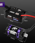MBL32 G2 Waterproof Brushless ESC and 1721 Purple Viper Outrunner Motor kit with dimensions for TRX4M Ascent 18.