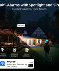 Solar Powered Outdoor Security Camera Wireless 2K WiFi With 360 Degree PTZ Color Night Vision detecting motion at night