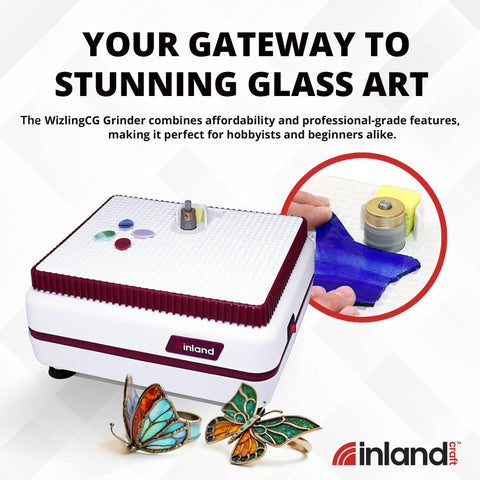 Pro Grade Glass Grinder For Stained Glass, Edging, Grinding, Shaping, And Drilling, Includes Diamond Grinding Bit, 115V