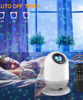 Rechargeable Galaxy Star Projector Night Light with Remote and Timer LED Laser Nebula Lamp with green stars in bedroom