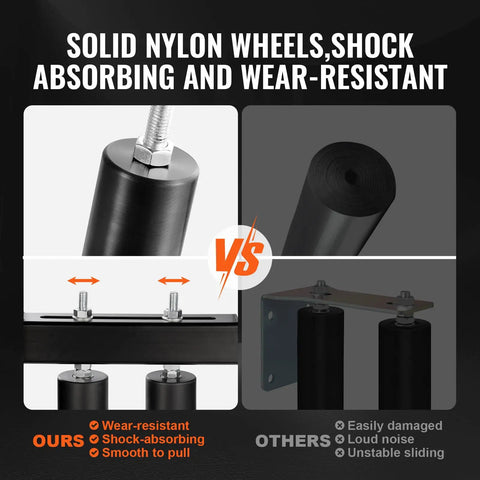 Comparison of Beefed-Up Heavy Duty Sliding Gate Kit 6-Inch Rollers With T Bracket and others, highlighting durability.
