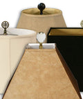 Variety of lamp shades including Shallow Oval Hardback Lamp Shade Linen White 14 x 8.5 Top, 16 x 10.5 Bottom, 9 Inch Height