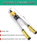 Product dimensions of Heavy Duty 17 Inch Pop Rivet Gun With Extended Length High Hardness Alloy Build Rust Resistant Mandrel Collection Bottle
