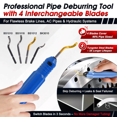 Brake Line Kit With Pro Grade Deburring Tools For Cars And Trucks 25 Ft Copper Steel Tubing Set, pipe deburring tool with blades.
