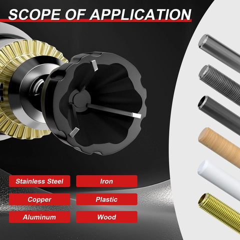 Front view: REKCKRUL 2-Pack deburring external chamfer tool with tungsten carbide blades and 1/4 hex shank