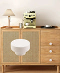 Top Shelf Sturdy White Solid Wooden Cabinet Knobs 12 Pack Round Drawer Pull Handles For Dressers And Cupboards Durable Non Toxic Finish Smooth Flat Top Design on a modern wooden cabinet.