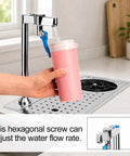 Heavy Duty 304 Stainless Steel Glass Rinser And Cup Washer For Bars featuring high-pressure spray with user adjusting water flow.