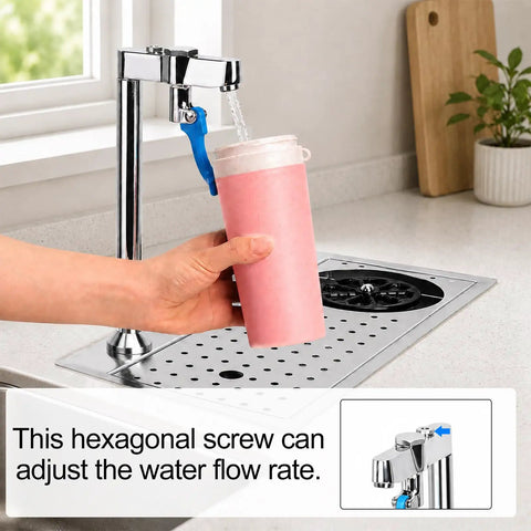 Heavy Duty 304 Stainless Steel Glass Rinser And Cup Washer For Bars featuring high-pressure spray with user adjusting water flow.