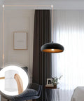 Six Pack Aluminum Swag Hooks For Ceiling Hanging No Fuss Heavy Duty White Ceiling Hooks For Pendant Lights And Plug In Lamps Easy To Install Modern Ceiling Hooks For Light Cords And Decor Super Load Capacity showing hook installed with pendant light.