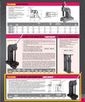 Heavy Duty 3 Ton Ratchet Arbor Press Featuring Rapid Ram Action And Counterweighted Handle, illustration with specs and dimensions.