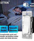 Ultra Slim Dimmer Light Switch For Single Pole Or 3 Way Wiring Quiet Slide Dimmable No Fuss Up To 300W LED CFL Lights
