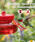 6 Oz Glass Hummingbird Feeders For Outdoors Hanging 2 Pack Mason Jar Style With 4 Realistic Silicone Flower Ports Perches Easy To Clean Refill Red For Gardens And Patios