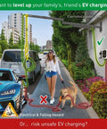 Heavy Duty EV Charging Cable Wall Mount Retractor Arm With Badass Weatherproof Zinc Coating For Indoor Outdoor Electric Vehicle Cord Management and Clean Safe Driveway Setup, shown in outdoor setting.