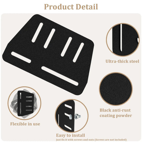 Heavy Duty Bed Frame Connector Plates Secure Headboard Tough No Sweat Assembly Screw Mount Brackets black steel with anti-rust coating
