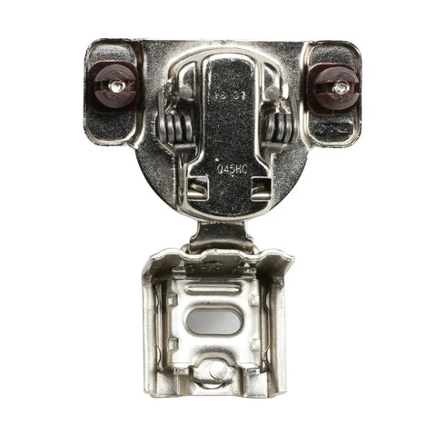 One And One Quarter Inch Overlay Soft Close Cabinet Hinge With 105 Degree Two Cam Press In Face Frame Easy Install And Quiet Closing The Go To Choice For Kitchen And Bath Cabinets Silver Finish, front view