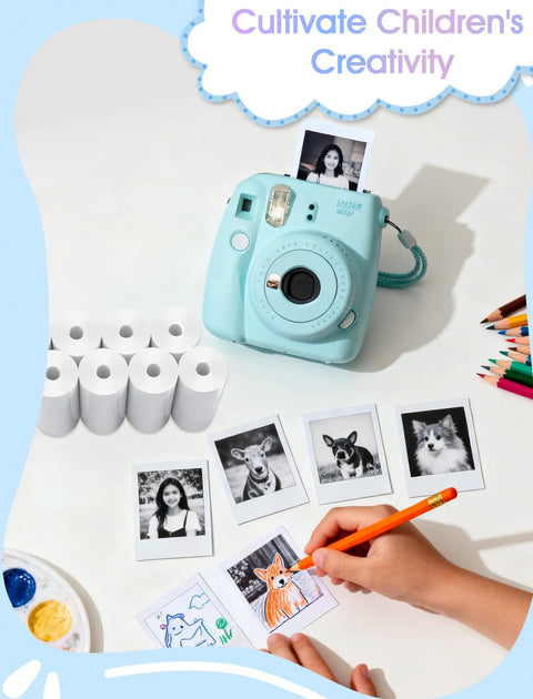 12 Roll Kids Camera Paper Roll Refills Two Point Two Inch By 20 Foot Thermal Paper for coloring photos