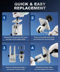 Pro-Grade Replacement Blade for Copper Wire Strippers installation guide, showing step-by-step process with included tools.